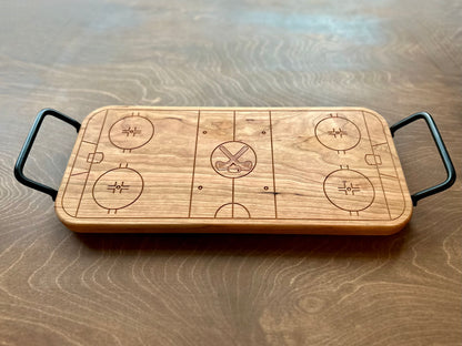 Hockey Rink Shape Charcuterie Board | Cutting Board | Serving Cheese Board | Own Logo | Maple | Cherry | Walnut | Custom | Personalized