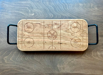 Hockey Rink Shape Charcuterie Board | Cutting Board | Serving Cheese Board | Own Logo | Maple | Cherry | Walnut | Custom | Personalized