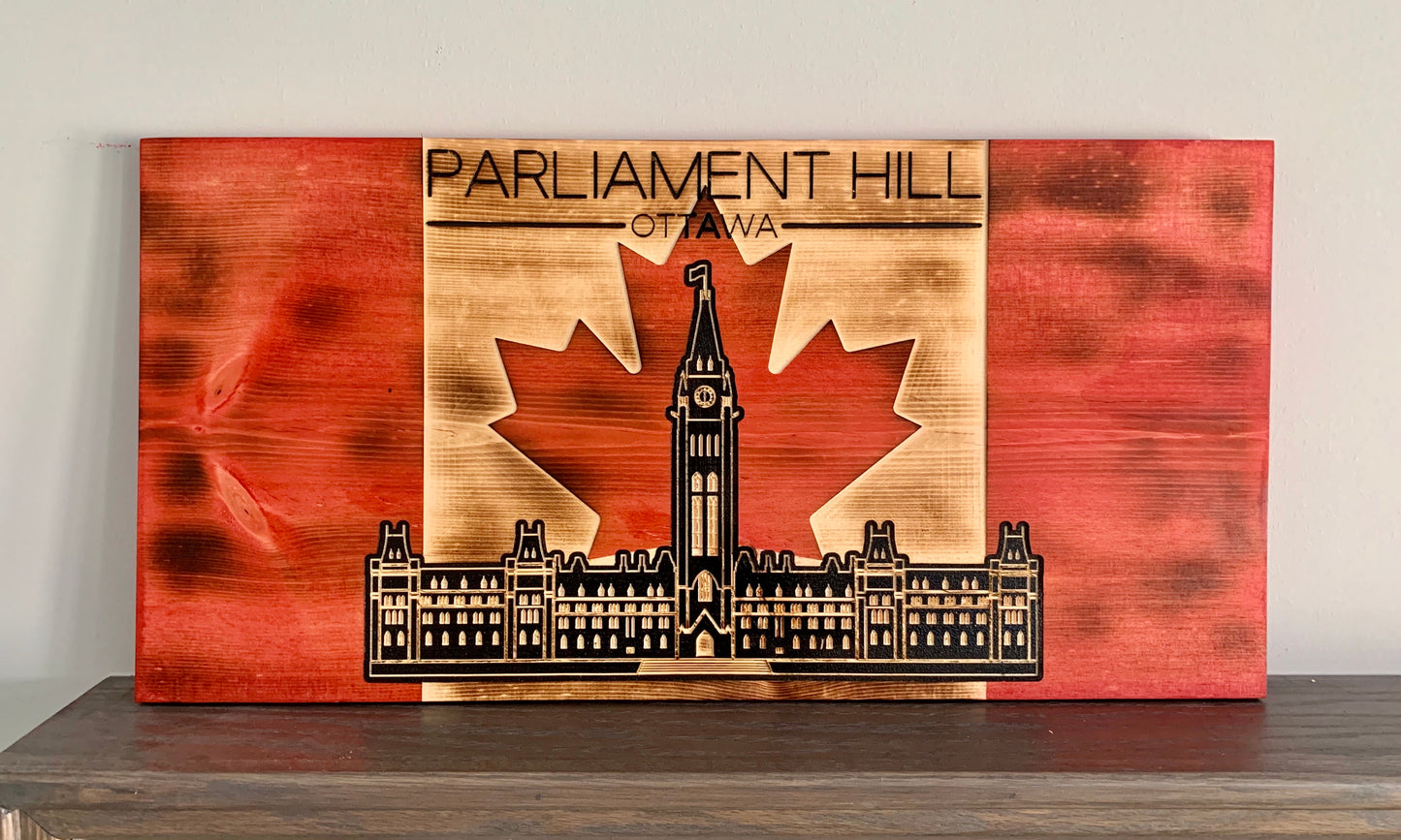 Parliament Hill Ottawa Wooden Canada Flag | Canada | Ontario | Ottawa