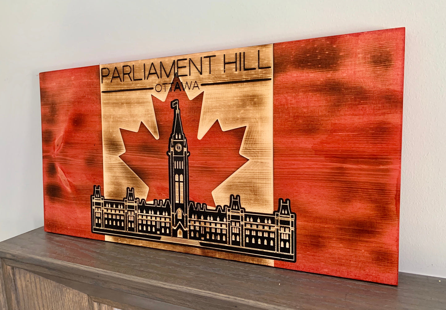 Colline du Parlement Ottawa Drapeau du Canada en bois | Canada | Ontario | Ottawa