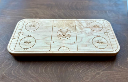 Hockey Rink Shape Charcuterie Board | Cutting Board | Serving Cheese Board | Own Logo | Maple | Cherry | Walnut | Custom | Personalized