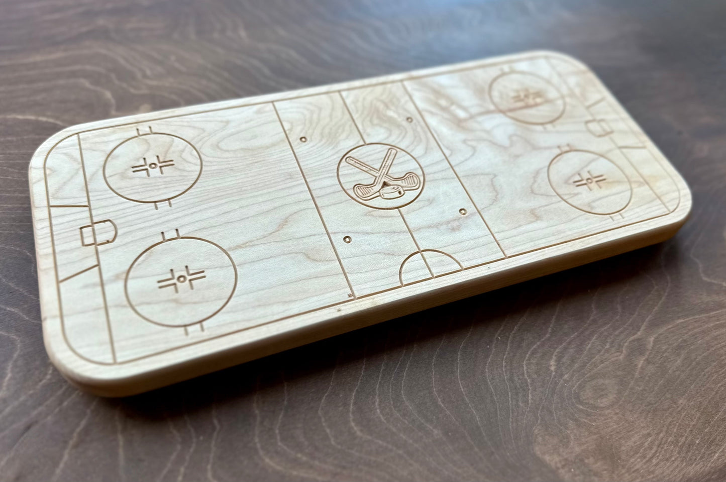 Hockey Rink Shape Charcuterie Board | Cutting Board | Serving Cheese Board | Own Logo | Maple | Cherry | Walnut | Custom | Personalized