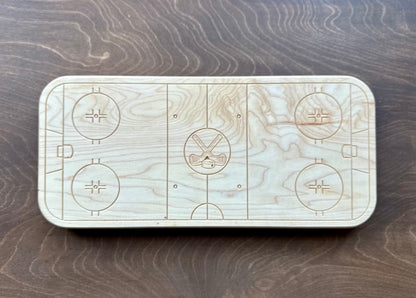Hockey Rink Shape Charcuterie Board | Cutting Board | Serving Cheese Board | Own Logo | Maple | Cherry | Walnut | Custom | Personalized
