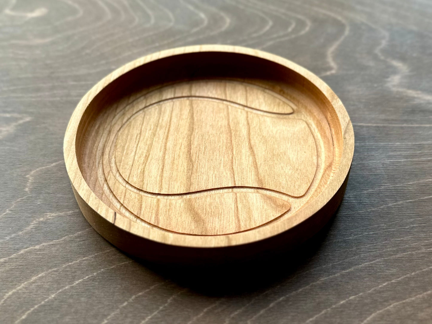 Plateau en bois dur en forme de pomme | Érable | Cerise | Noyer | Plateau fourre-tout | Plateau
