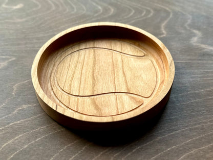 Tennis Ball Shape Hardwood Catchall Tray | Personalized | Serving Tray | Maple | Cherry | Walnut | Custom