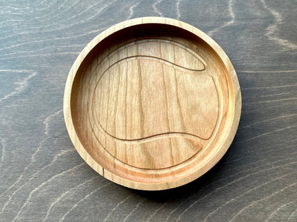 Tennis Ball Shape Hardwood Catchall Tray | Personalized | Serving Tray | Maple | Cherry | Walnut | Custom