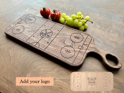 Hockey Rink Shape Charcuterie Board | Cutting Board | Serving Cheese Board | Own Logo | Maple | Cherry | Walnut | Custom | Personalized