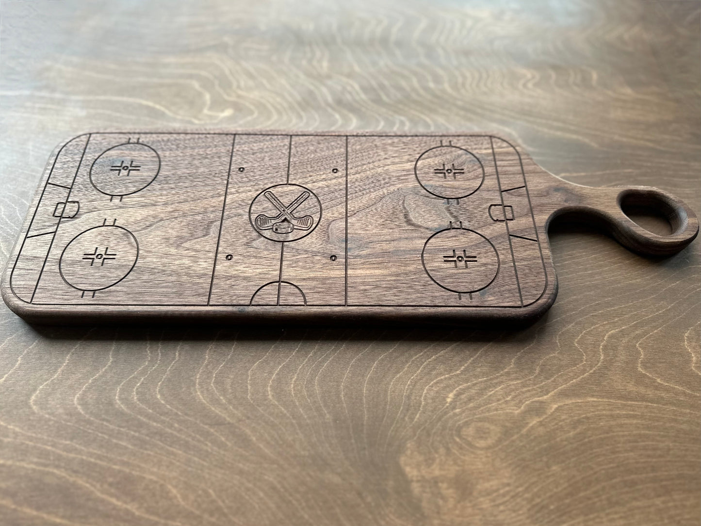 Hockey Rink Shape Charcuterie Board | Cutting Board | Serving Cheese Board | Own Logo | Maple | Cherry | Walnut | Custom | Personalized