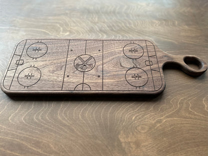 Hockey Rink Shape Charcuterie Board | Cutting Board | Serving Cheese Board | Own Logo | Maple | Cherry | Walnut | Custom | Personalized