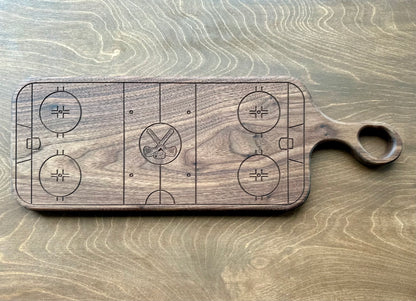 Hockey Rink Shape Charcuterie Board | Cutting Board | Serving Cheese Board | Own Logo | Maple | Cherry | Walnut | Custom | Personalized