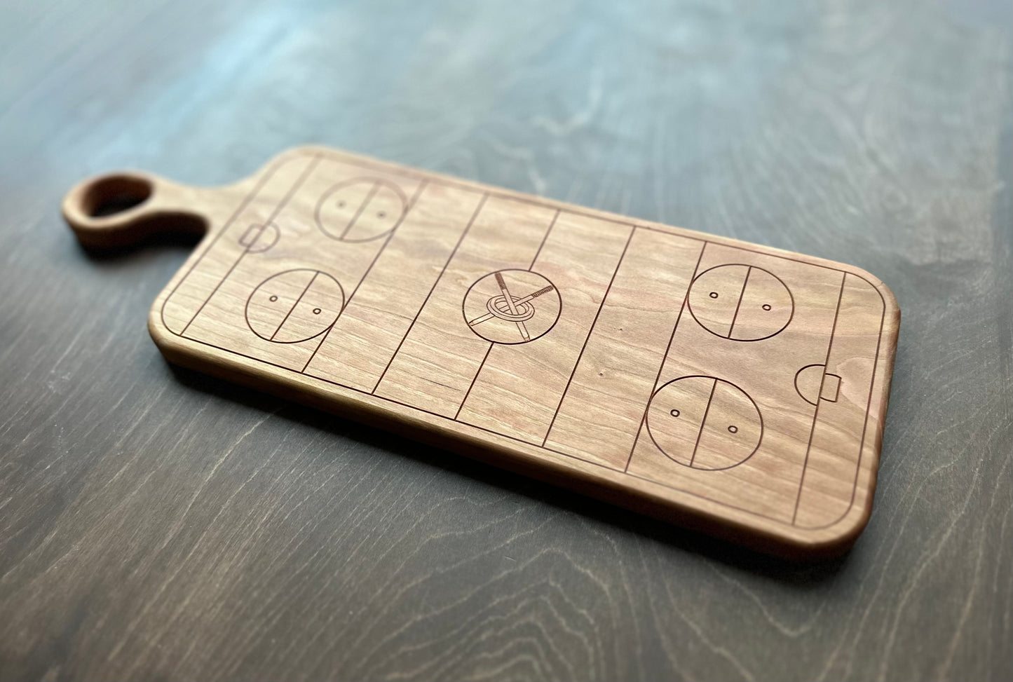 Ringette Rink Shape Charcuterie Board | Cutting Board | Serving Cheese Board | Own Logo | Maple | Cherry | Walnut | Custom | Personalized