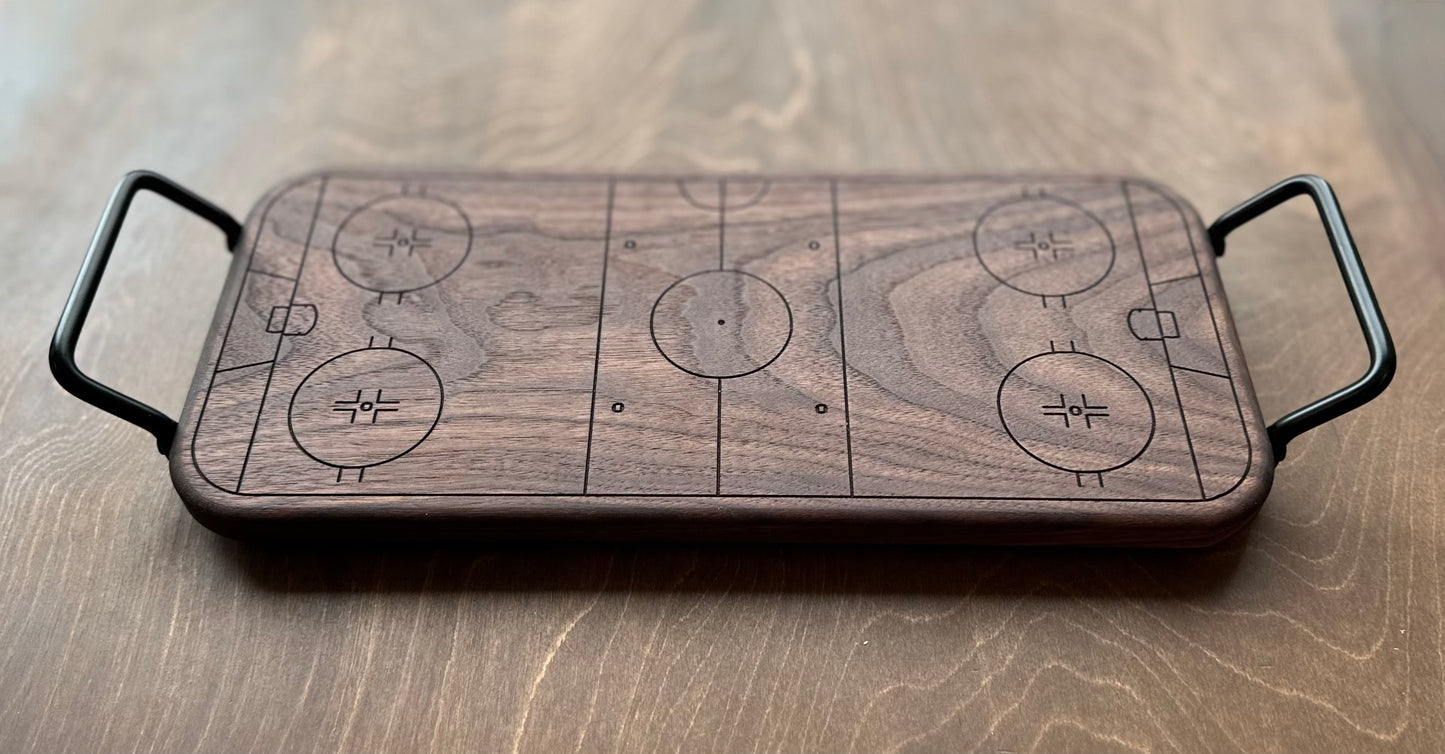 Hockey Rink Shape Charcuterie Board | Cutting Board | Serving Cheese Board | Own Logo | Maple | Cherry | Walnut | Custom | Personalized