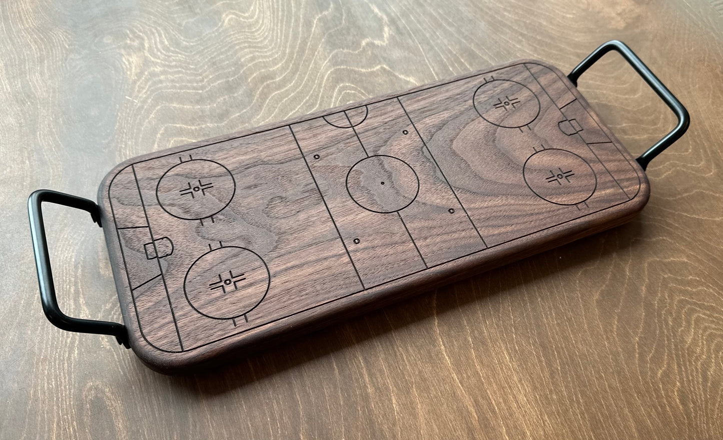 Hockey Rink Shape Charcuterie Board | Cutting Board | Serving Cheese Board | Own Logo | Maple | Cherry | Walnut | Custom | Personalized