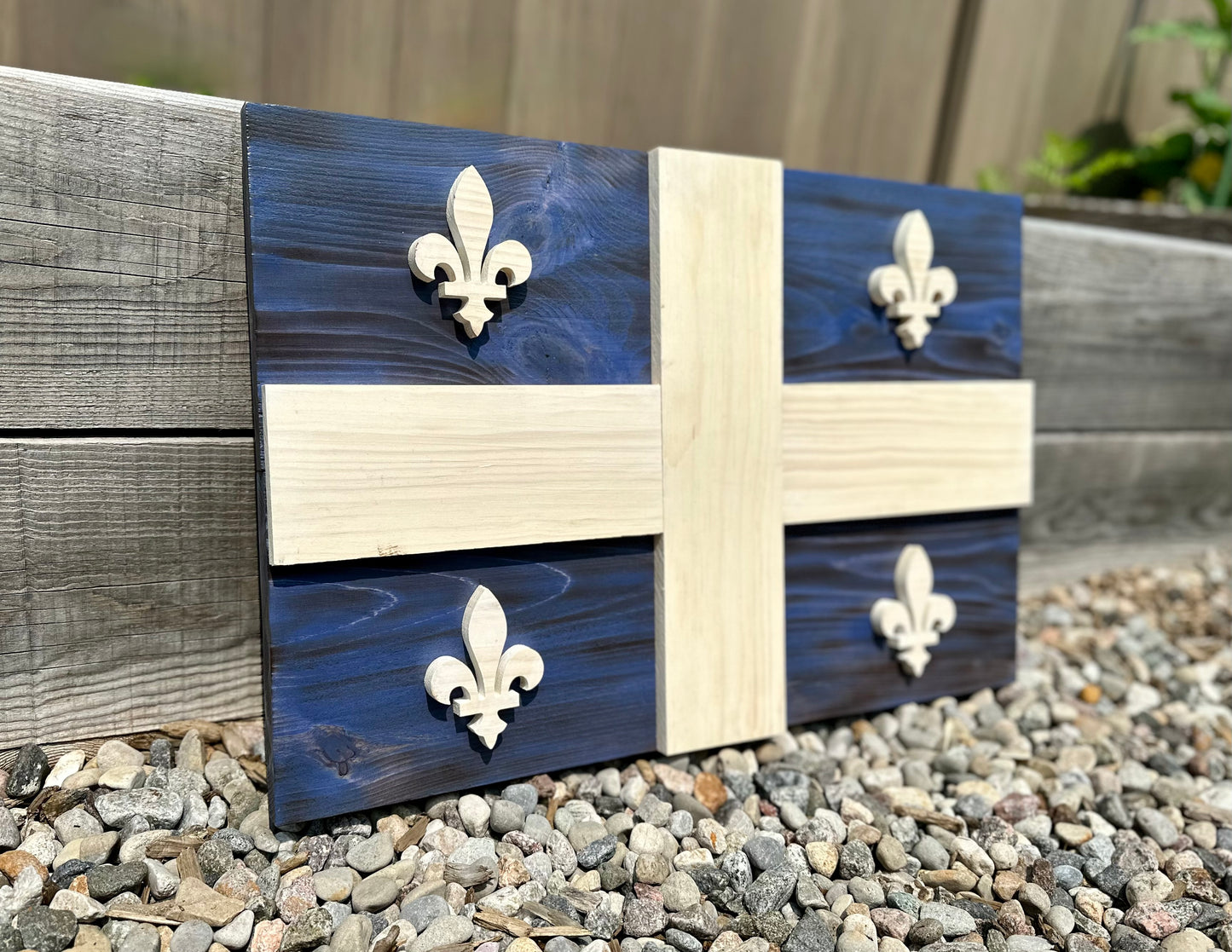 3D Wooden Québec Flag | Official Ratio | Fleur de lis | Montréal | Gatineau | QC | Province | Canada