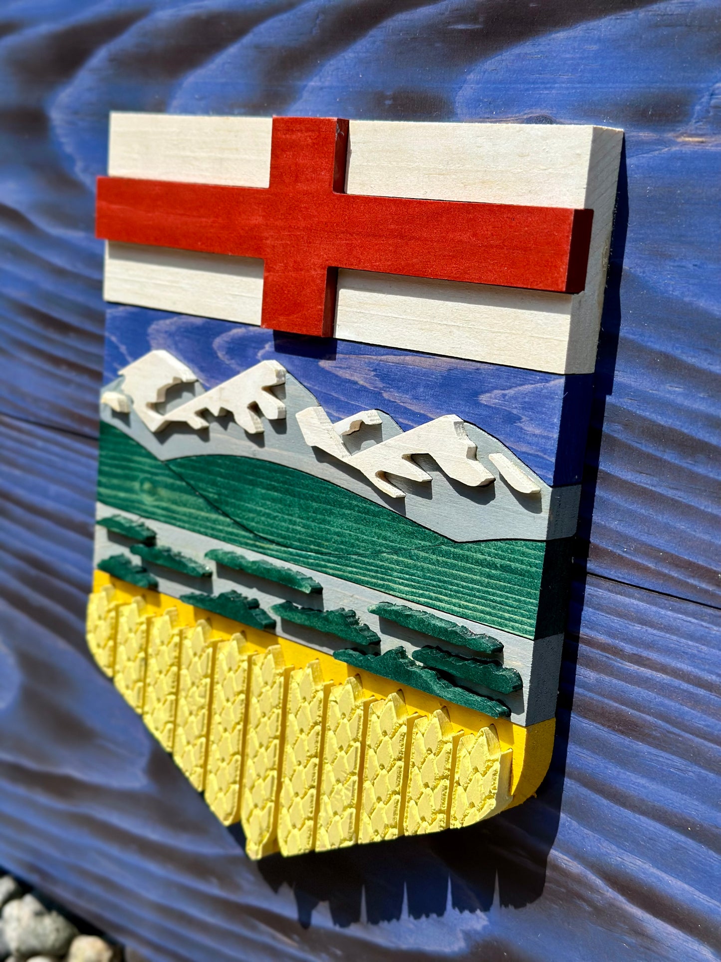 3D Wooden Alberta Flag | Official Ratio | Edmonton | Calgary | Red Deer | AB | Province | Canada