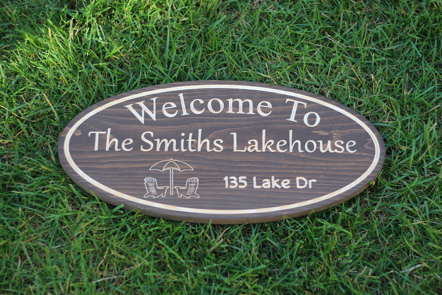 Personalized Wood Sign | Carved | Cottage | House | Camp | Farm | Cabin | Lake | Beach | Garden | Number | Backyard | Patio | Pool