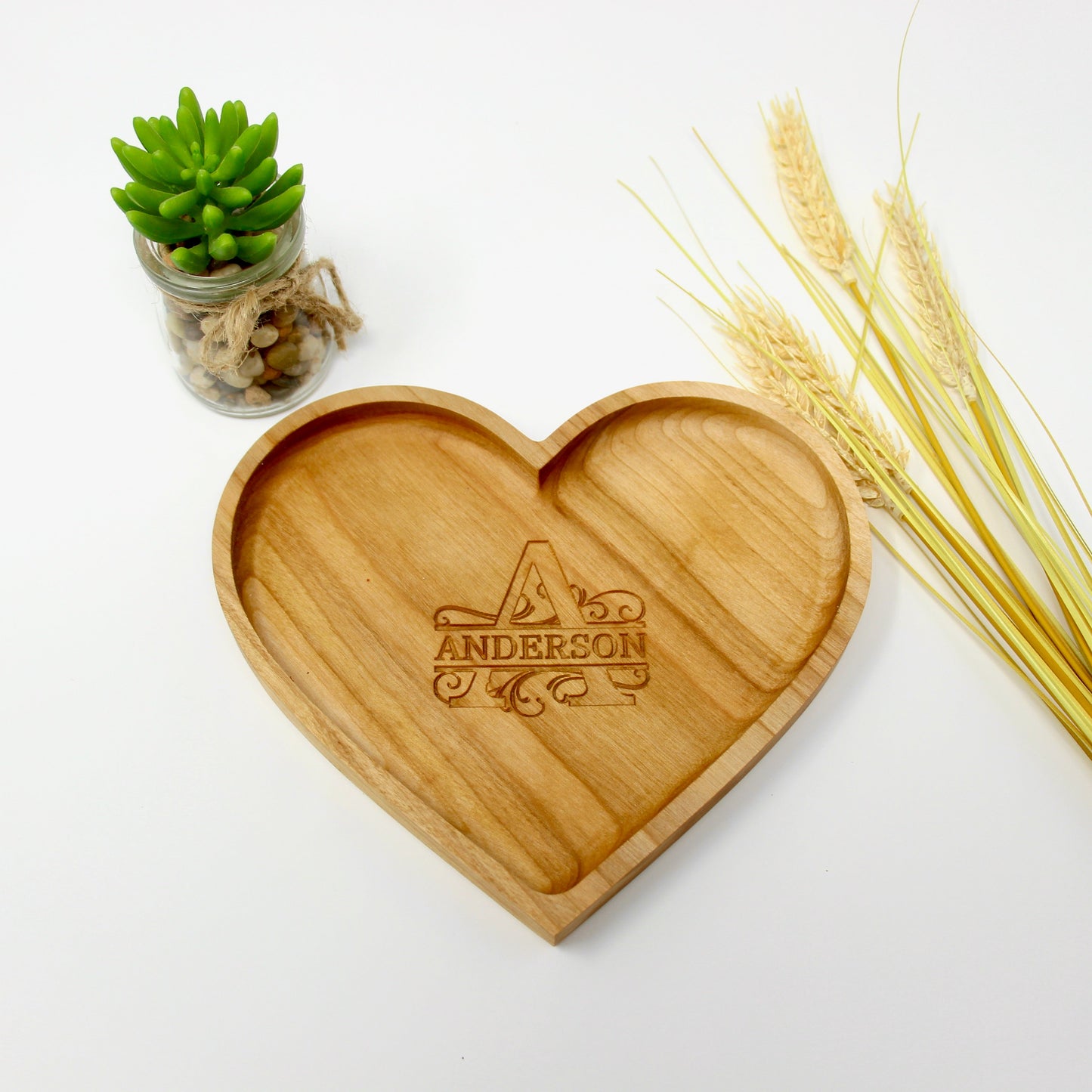 Personalized Monogram Hardwood Catchall Tray | Cherry | Maple | Walnut