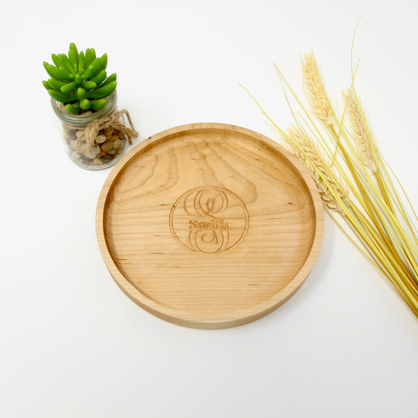 Personalized Monogram Hardwood Catchall Tray | Cherry | Maple | Walnut