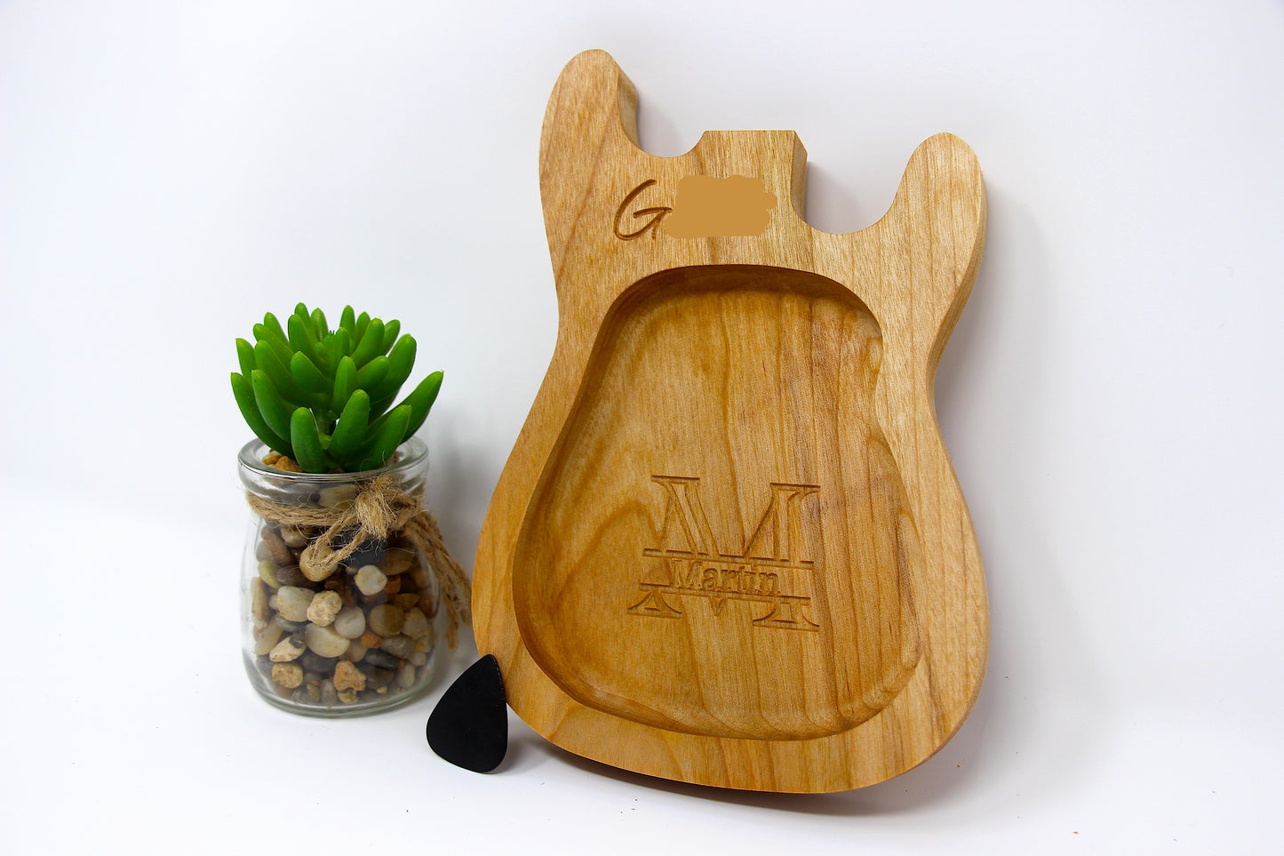 Personalized Guitar Catchall Tray | Maple | Cherry | Walnut