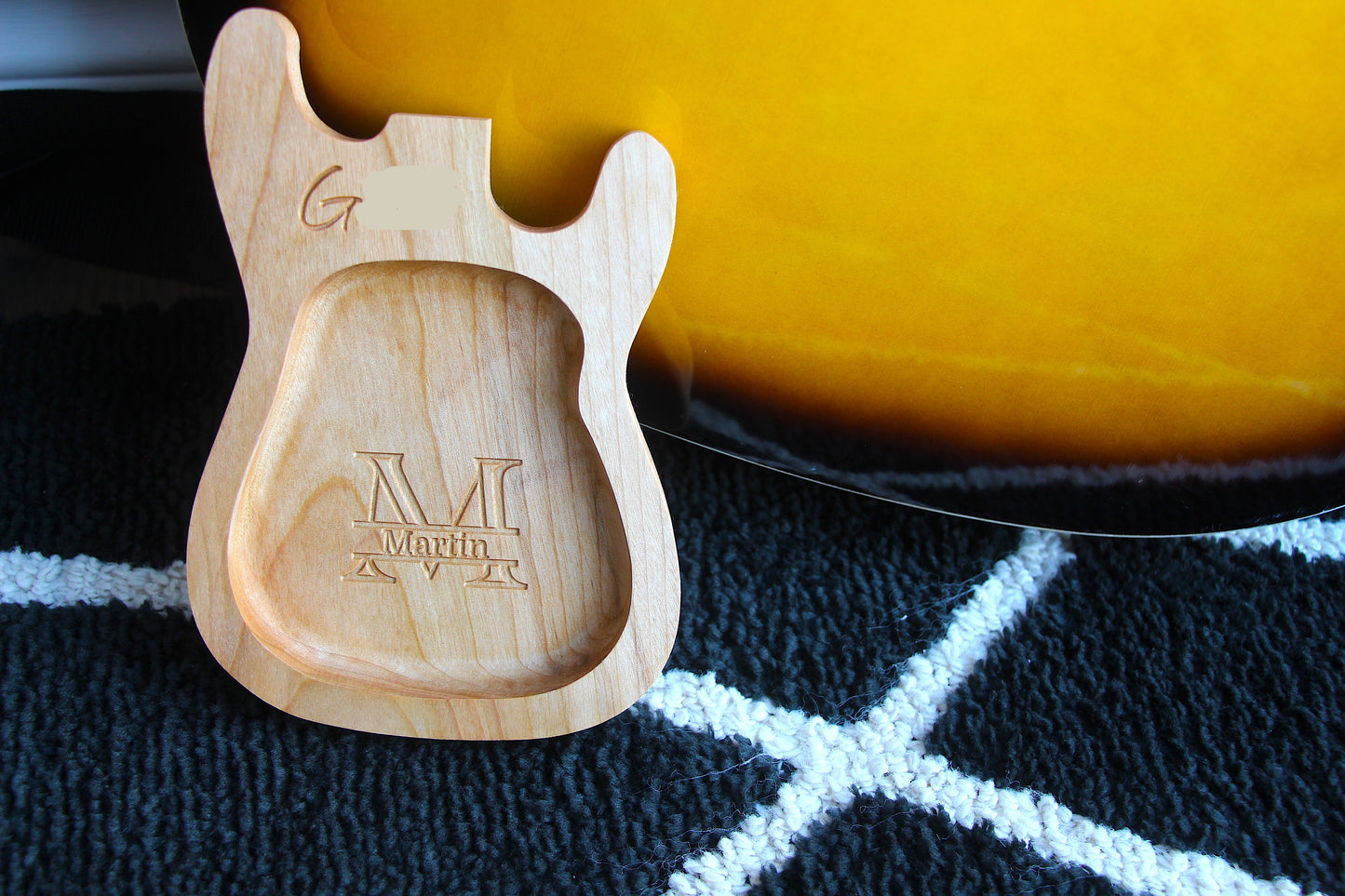 Personalized Guitar Catchall Tray | Maple | Cherry | Walnut