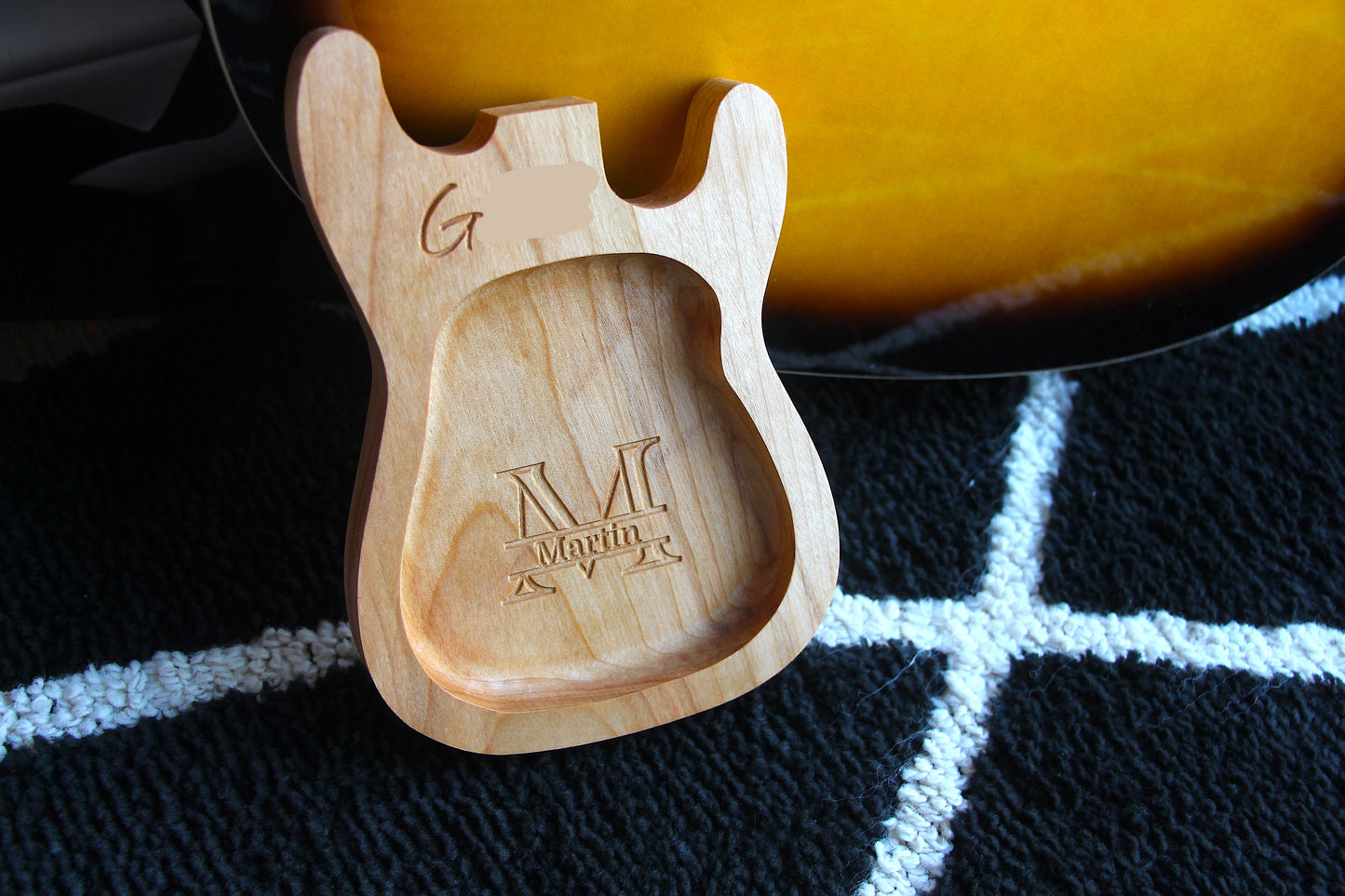 Personalized Guitar Catchall Tray | Maple | Cherry | Walnut