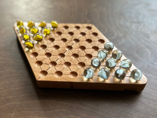 2-Player Chinese Checkers | Folding | Travel Size | Built-in Storage | Board Game | Marbles | Personalized | Premium Hardwood | Sternhalma