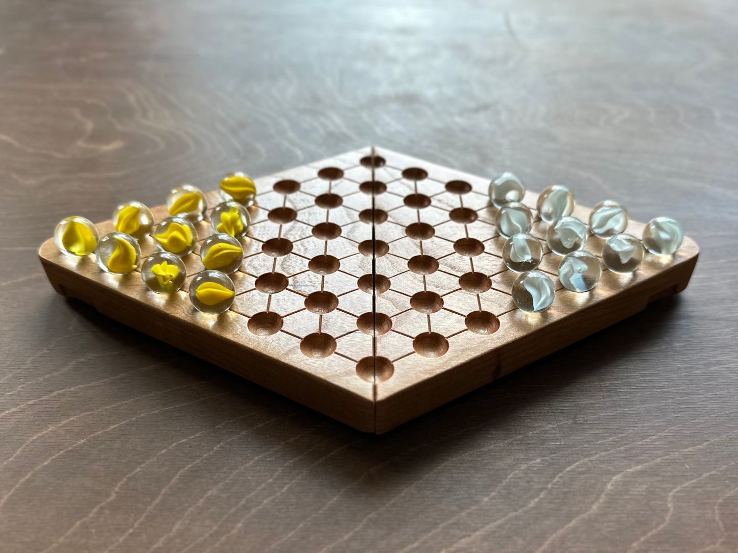 2-Player Chinese Checkers | Folding | Travel Size | Built-in Storage | Board Game | Marbles | Personalized | Premium Hardwood | Sternhalma