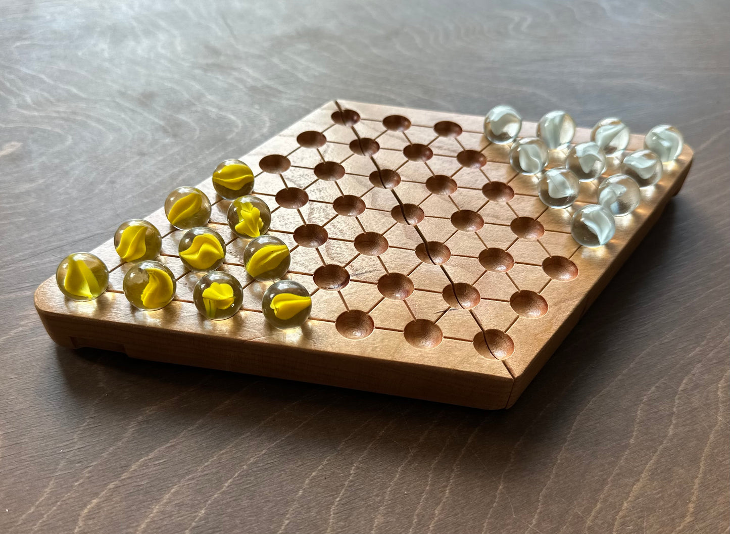 2-Player Chinese Checkers | Folding | Travel Size | Built-in Storage | Board Game | Marbles | Personalized | Premium Hardwood | Sternhalma