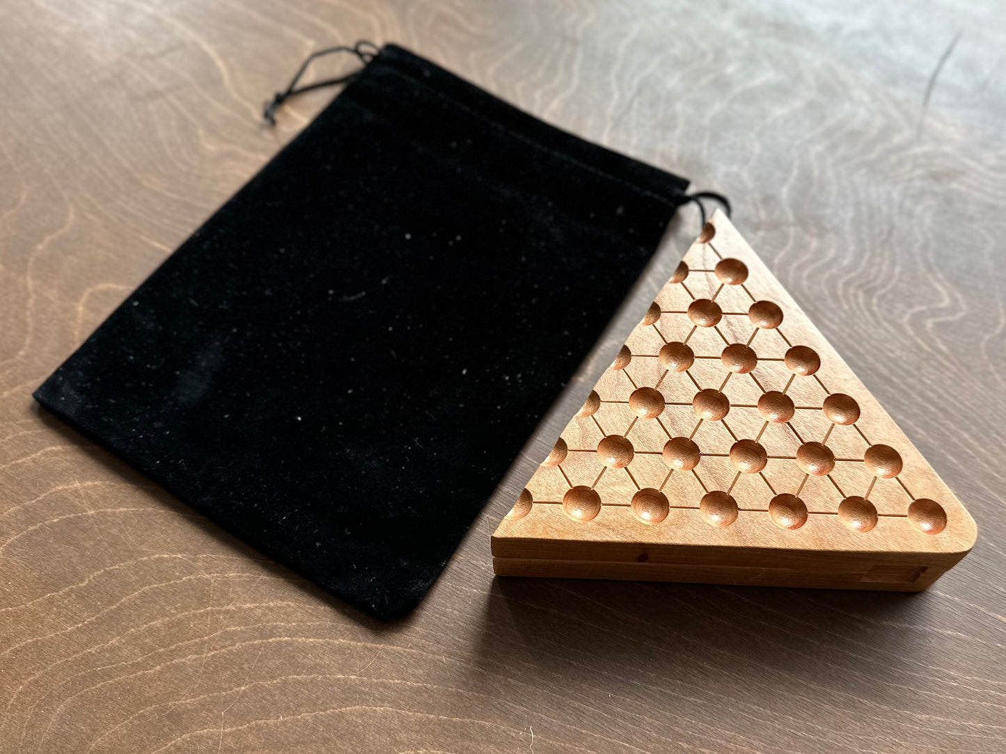 2-Player Chinese Checkers | Folding | Travel Size | Built-in Storage | Board Game | Marbles | Personalized | Premium Hardwood | Sternhalma