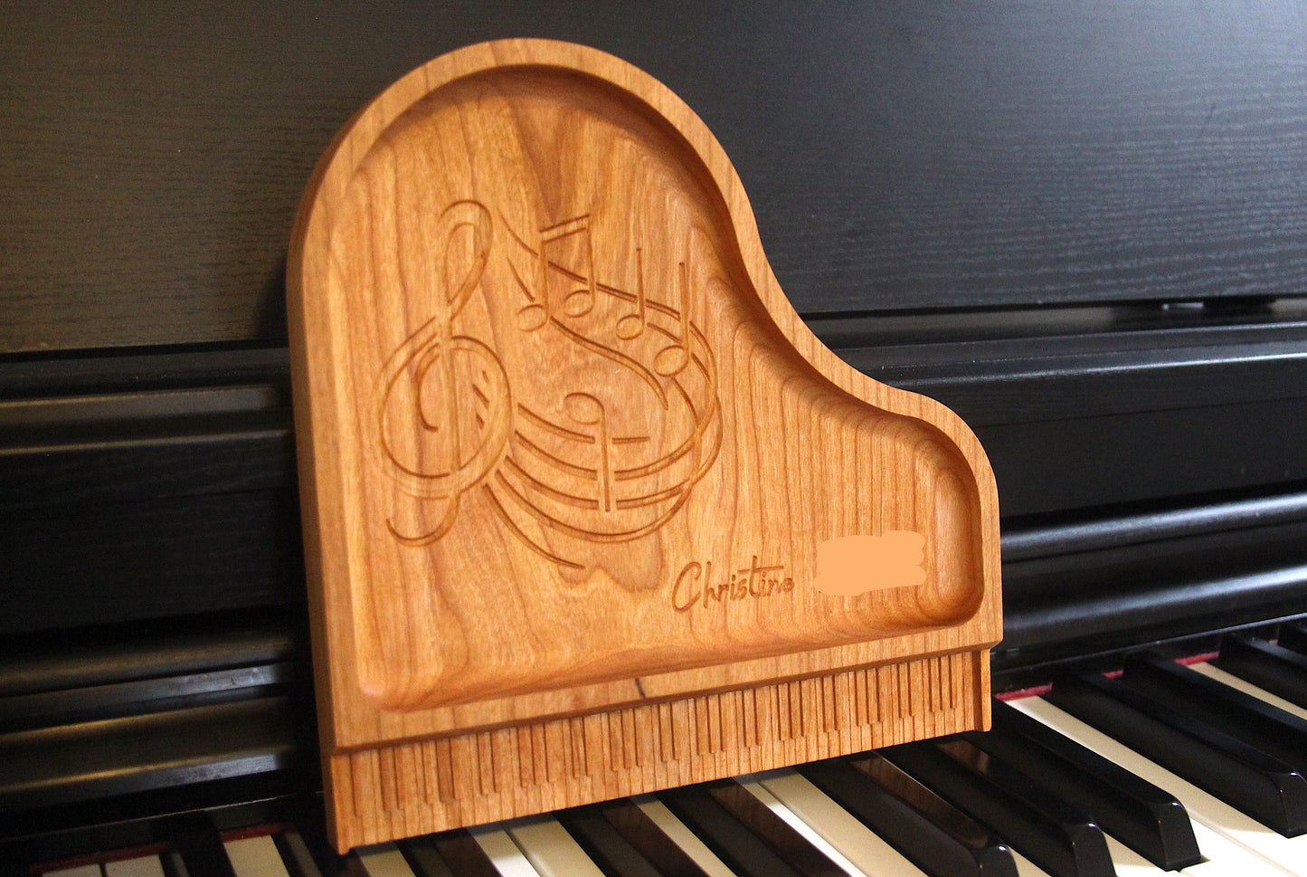 Personalized Piano Catchall Tray | 88 keys | Maple | Cherry | Walnut