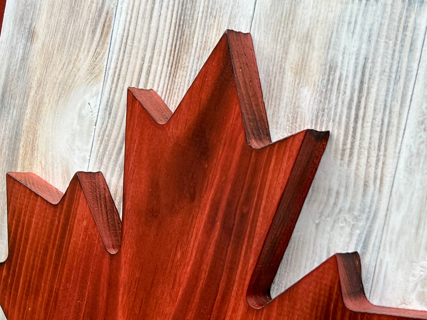 Drapeau du Canada en bois 3D - Rouge et blanc | Ratio officiel