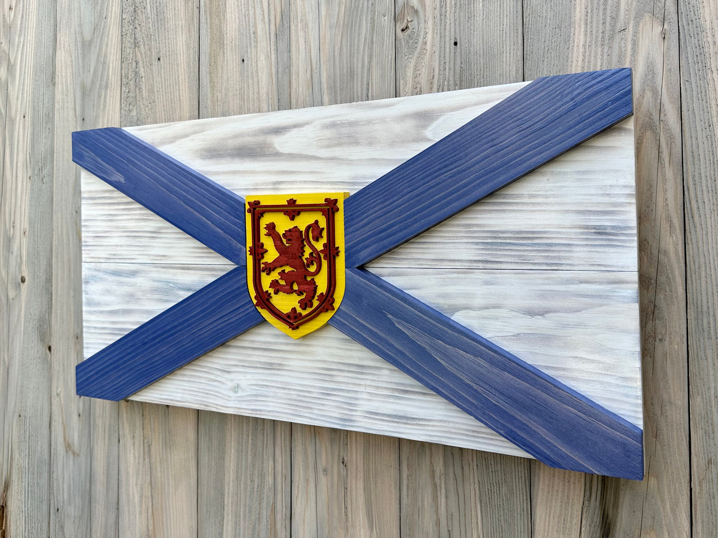 Drapeau de la Nouvelle-Écosse en bois 3D | Rapport officiel | Halifax | Cap-Breton | N.-É. | Province | Canada