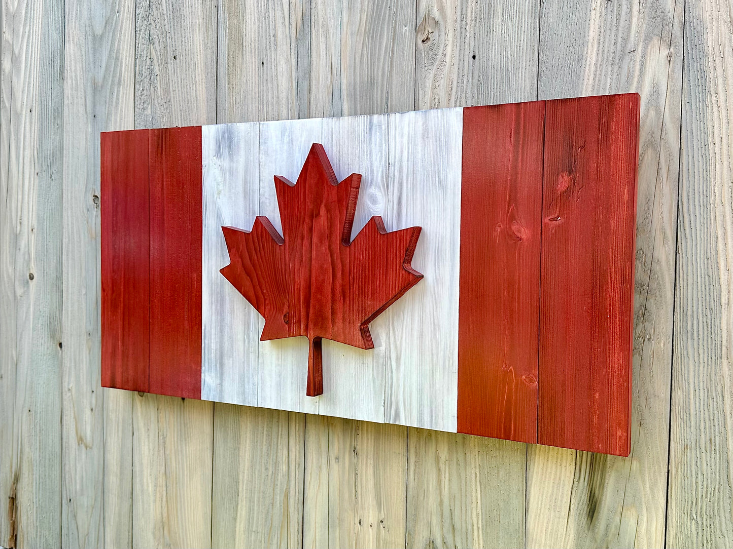 3D Wooden Canada Flag - Red and White | Official Ratio