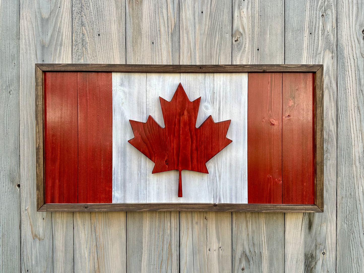 3D Wooden Canada Flag - Red and White - Framed | Official Ratio