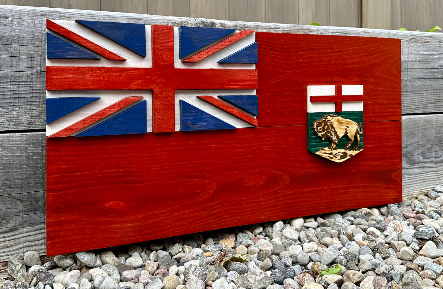 3D Wooden Manitoba Flag | Official Ratio | Winnipeg | MB | Province | Canada