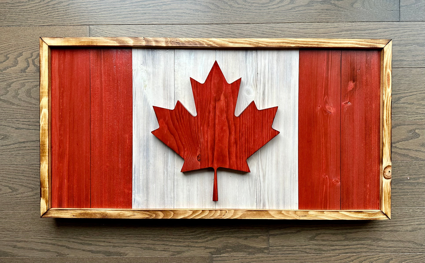 3D Wooden Canada Flag - Red and White - Framed | Official Ratio