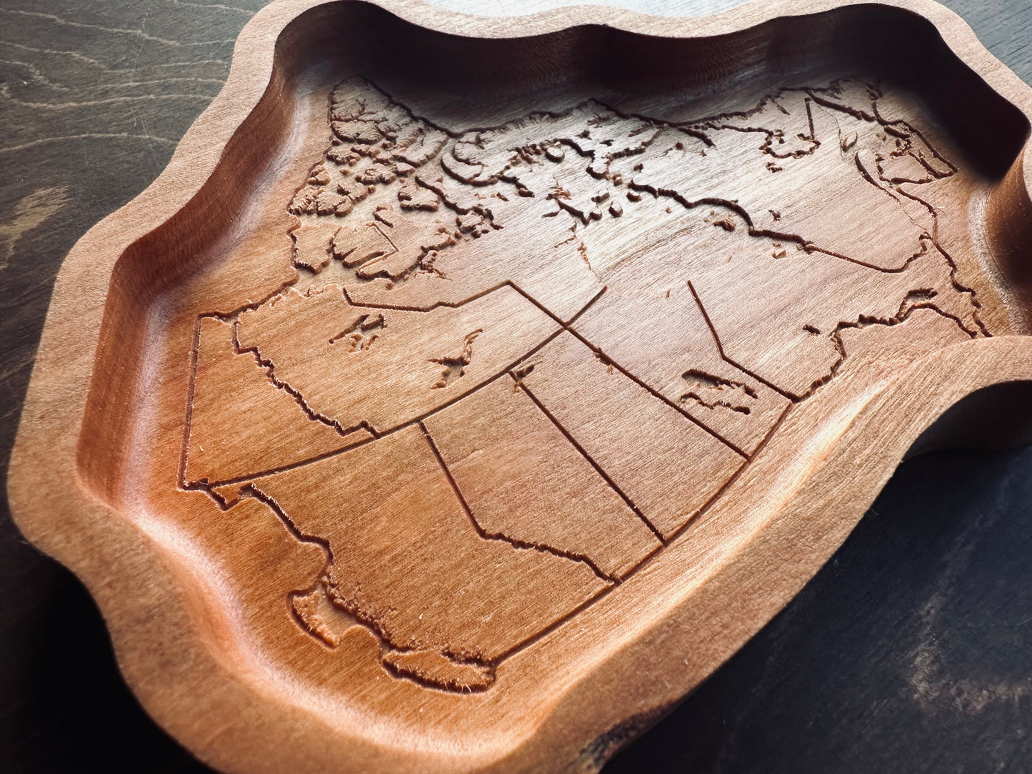 Canada Shape Hardwood Catchall Tray | Maple | Cherry | Walnut | Canada | Great White North | Souvenir | Keepsake | Provinces | Flag | Canuck