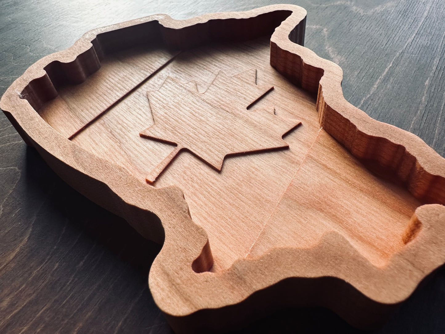 Canada Shape Hardwood Catchall Tray | Maple | Cherry | Walnut | Canada | Great White North | Souvenir | Keepsake | Provinces | Flag | Canuck