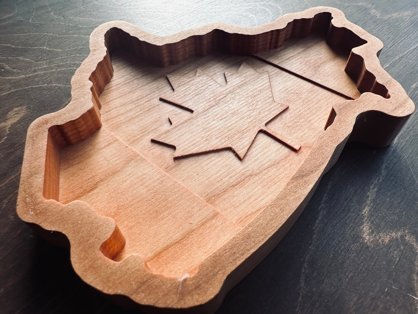 Canada Shape Hardwood Catchall Tray | Maple | Cherry | Walnut | Canada | Great White North | Souvenir | Keepsake | Provinces | Flag | Canuck