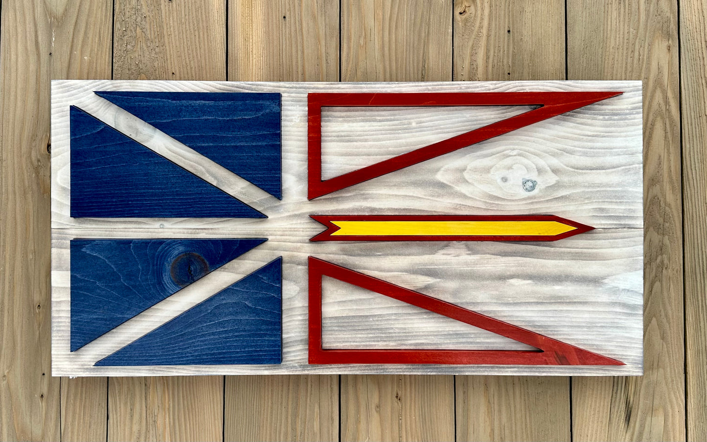 3D Wooden Newfoundland and Labrador Flag | Official Ratio | St. John's | NFLD | NL | Province | Canada