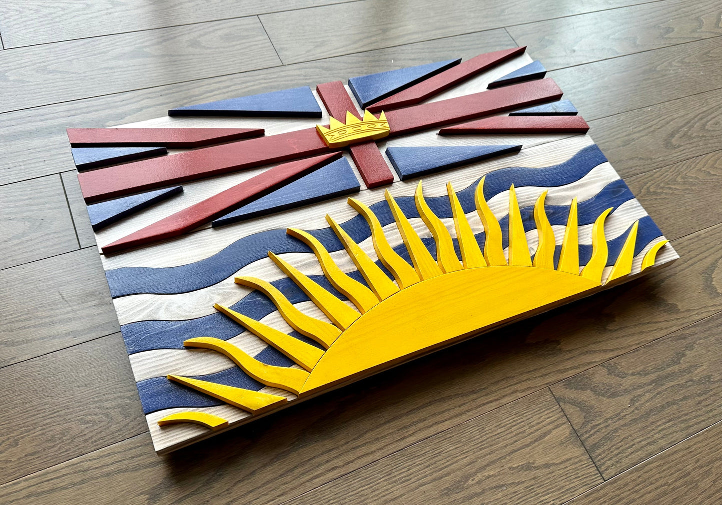 3D Wooden British Columbia Flag | Official Ratio | Vancouver | Victoria | BC | Province | Canada