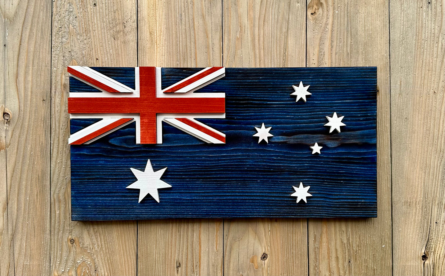 3D Wooden Australia Flag | Official Ratio | Sydney | Melbourne | Brisbane | Perth | Canberra | Queensland | Victoria | New South Wales