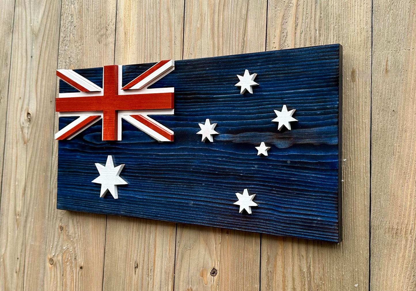 Drapeau australien en bois 3D | Rapport officiel | Sidney | Melbourne | Brisbane | Perth | Canberra | Queensland | Victoria | Nouvelle Galles du Sud