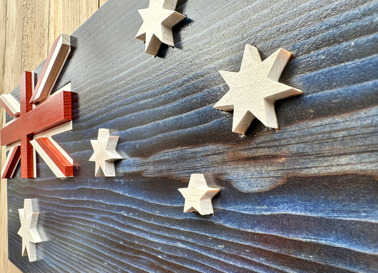 3D Wooden Australia Flag | Official Ratio | Sydney | Melbourne | Brisbane | Perth | Canberra | Queensland | Victoria | New South Wales