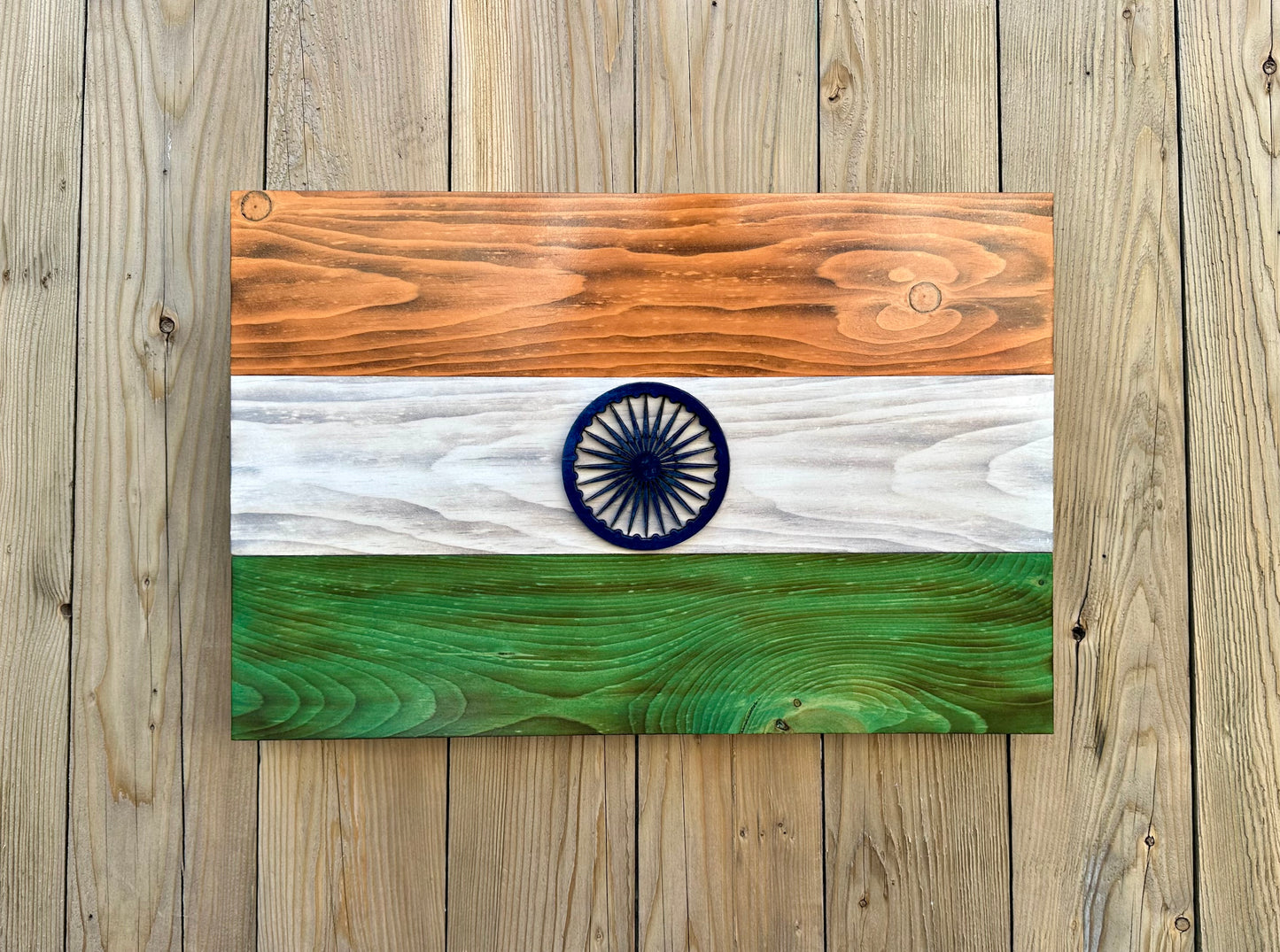 Drapeau de l’Inde en bois 3D | Rapport officiel | Delhi | Bombay | Chennai | Calcutta et Bangalore