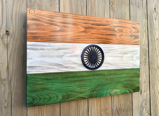 Drapeau de l’Inde en bois 3D | Rapport officiel | Delhi | Bombay | Chennai | Calcutta et Bangalore