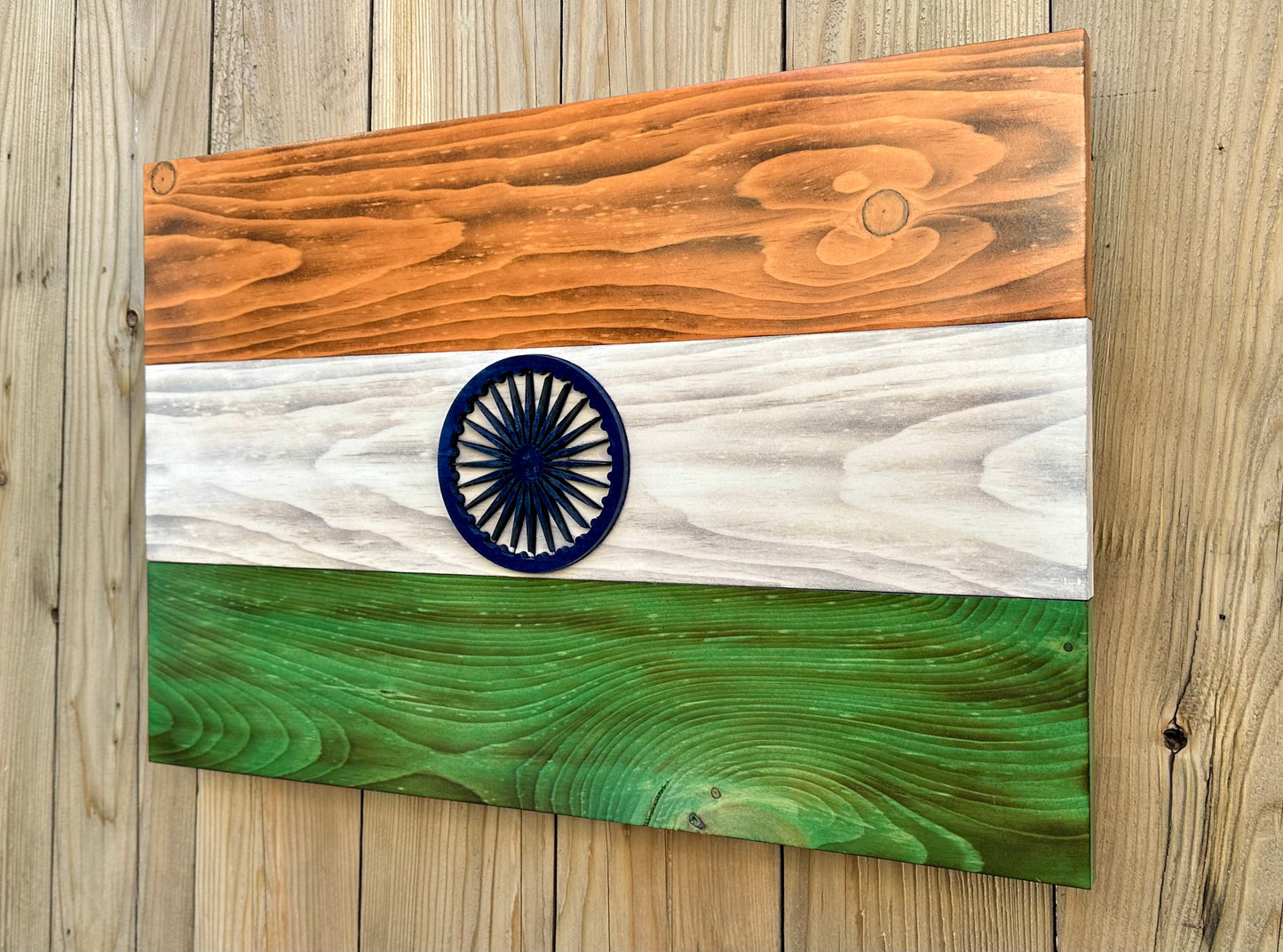 3D Wooden India Flag | Official Ratio | Delhi | Mumbai | Chennai | Kolkata and Bengaluru