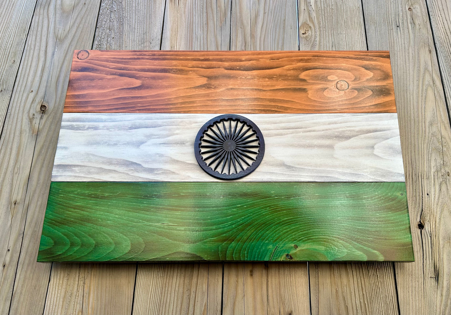 3D Wooden India Flag | Official Ratio | Delhi | Mumbai | Chennai | Kolkata and Bengaluru