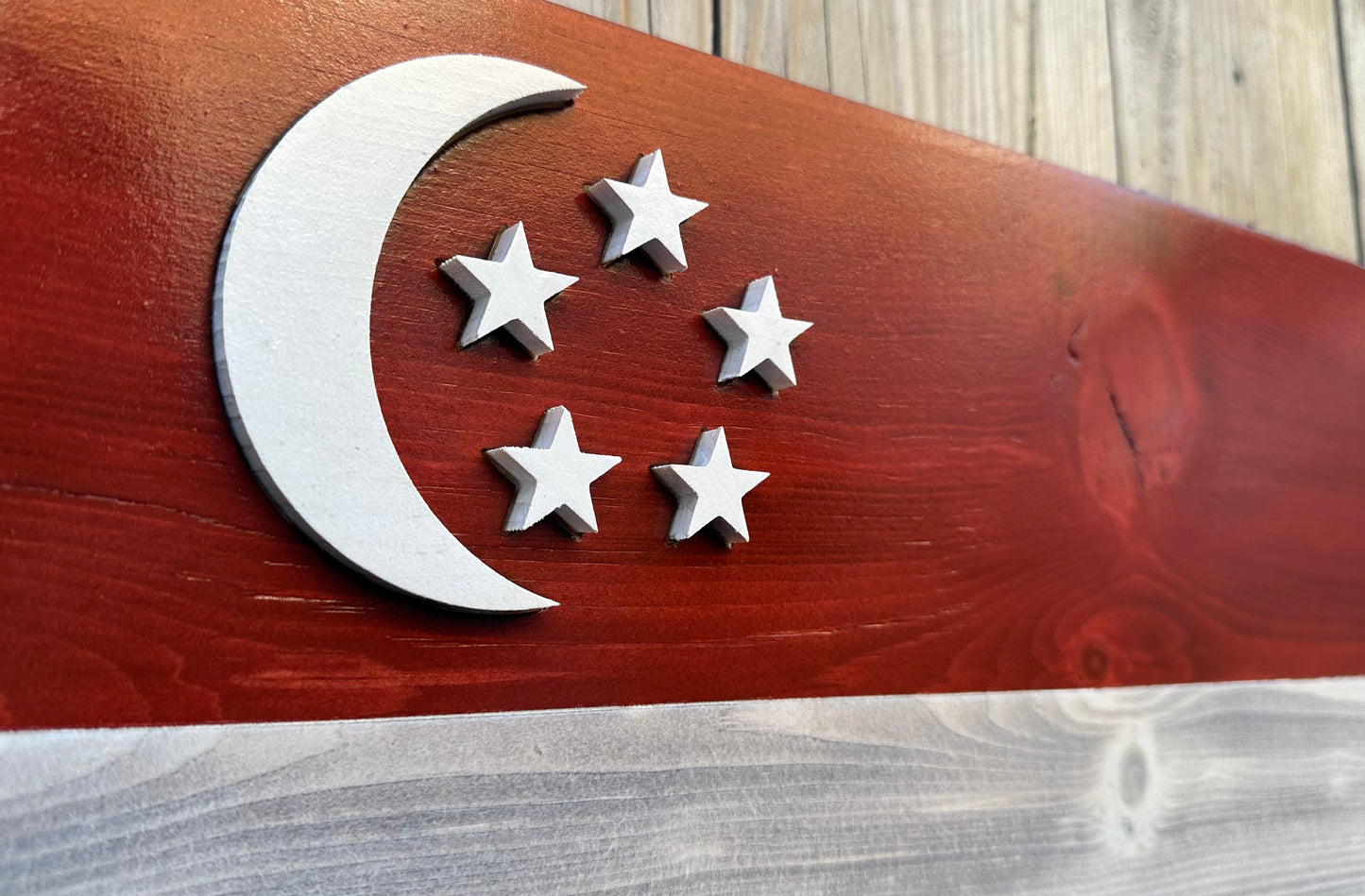 3D Wooden Singapore Flag | Official Ratio