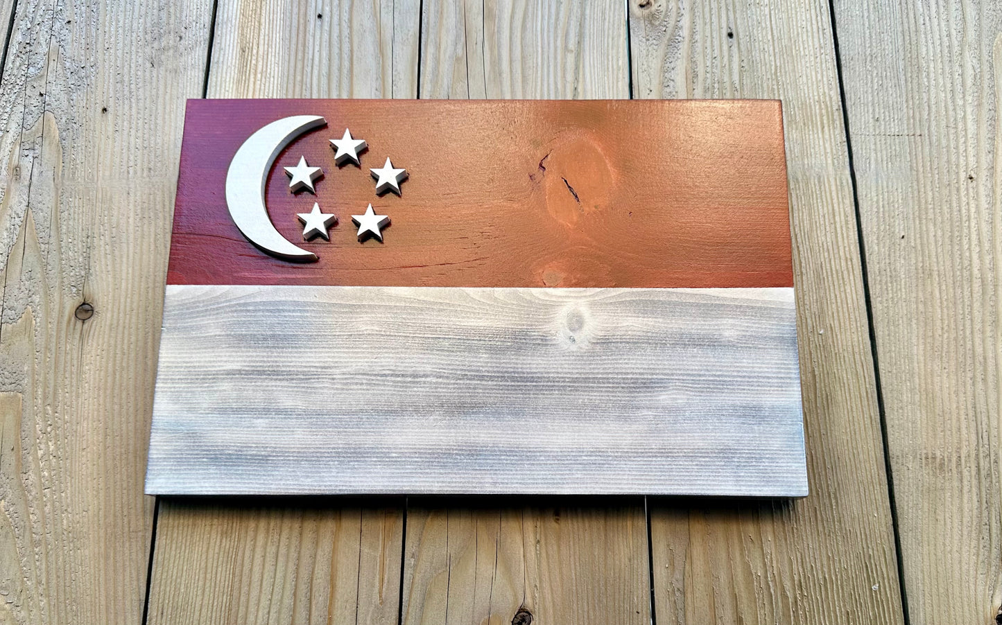 3D Wooden Singapore Flag | Official Ratio